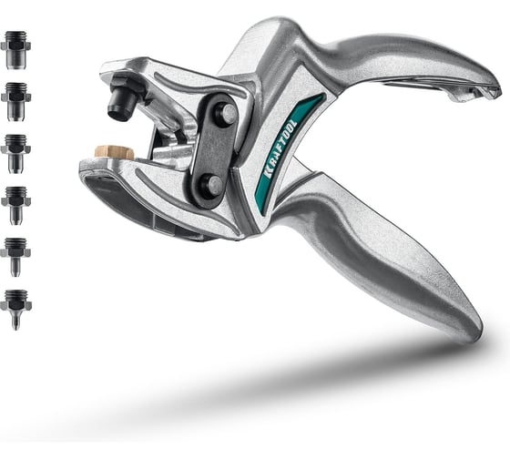 Изображение товара Мощный дырокол для кожи KRAFTOOL LPP-6 с набором насадок 1-6 мм 22952