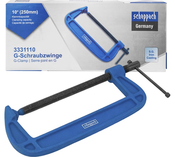 Изображение товара Струбцина G-образная Scheppach 250мм Sch-3331110(65642)