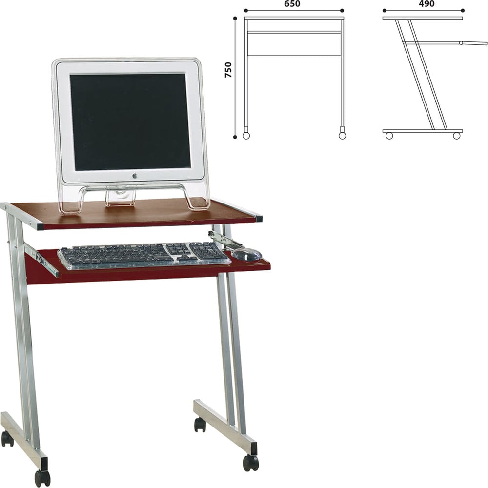 Изображение товара Компьютерный стол на металлокаркасе ОФИСМАГ Д-249 орех современный дизайн