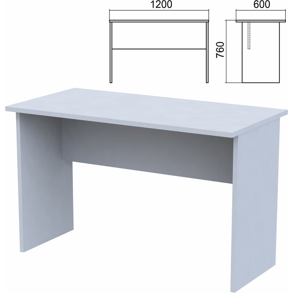 Изображение товара Письменный стол ОФИСМАГ А-002.60, серый, 1200х600х760 мм