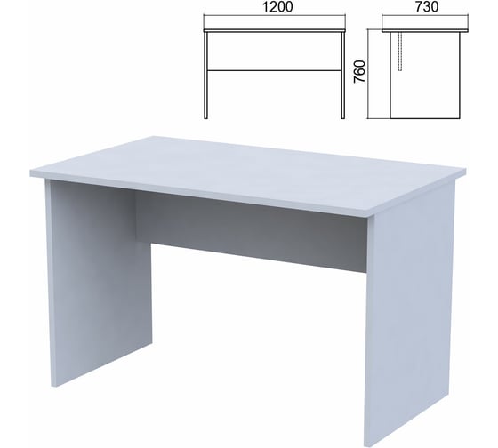 Изображение товара Стол письменный ОФИСМАГ (ш1200Хг730Хв760 мм), серый, А-002, ш/к35652 641255