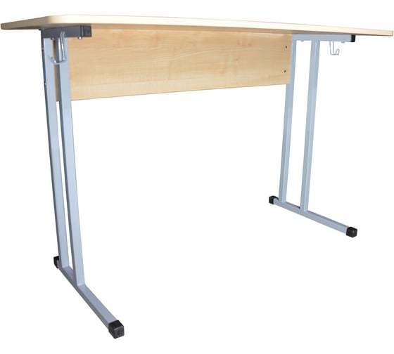 Изображение товара Стол-парта 2-местный нерегулируемый ОФИСМАГ 1200x500x760 мм, рост 6, серый каркас, ЛДСП клён 532723