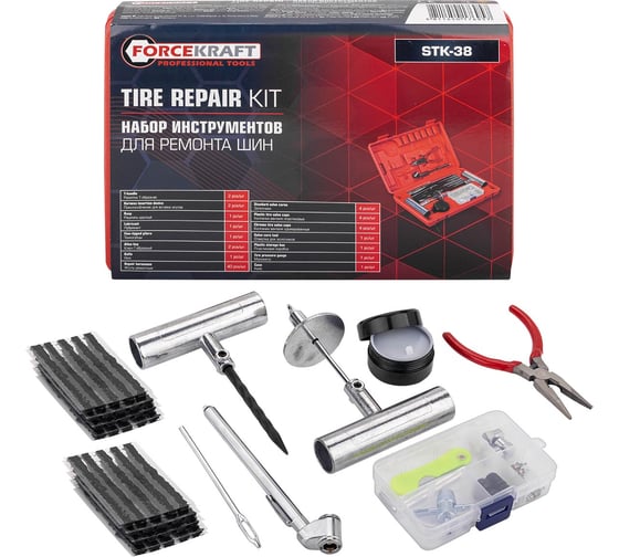 Изображение товара Набор инструментов для ремонта шин Forcekraft FK-STK-38(65715)