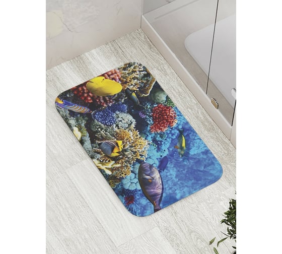 Изображение товара Коврик противоскользящий JoyArty "Коралловый берег" для ванной, сауны, бассейна, bath_9229
