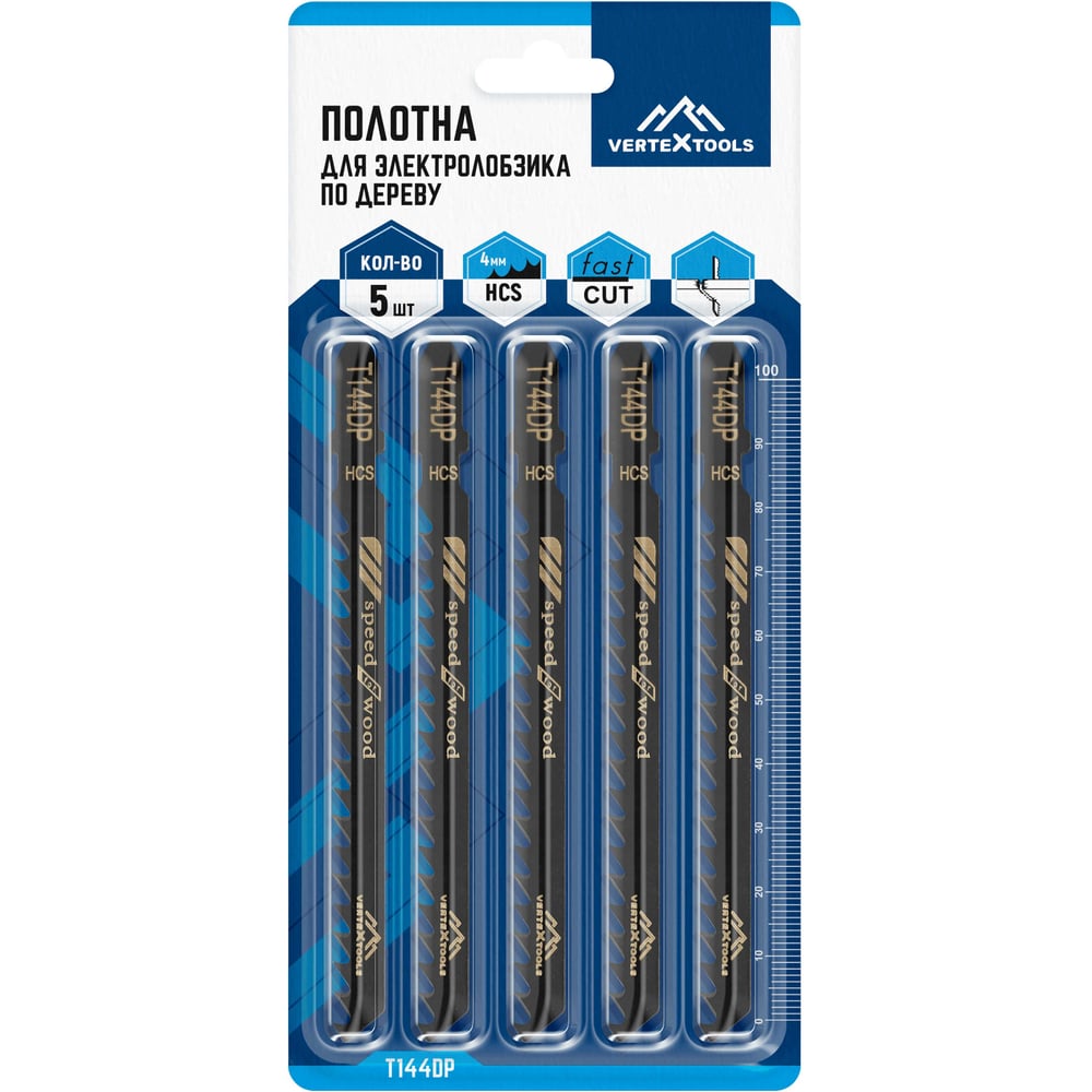 Изображение товара Полотно по дереву для электролобзика vertextools T144DP