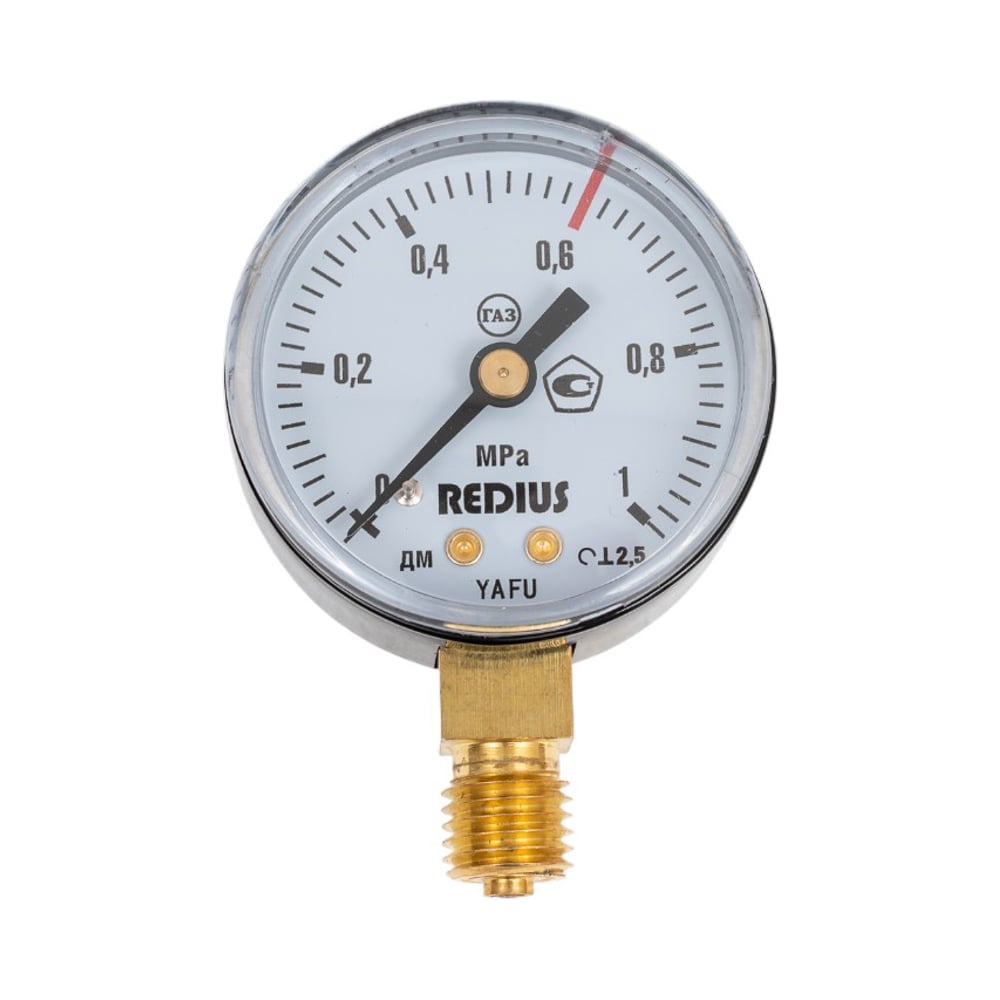 Изображение товара Манометр газовый Redius 1 МПа 102011-1 профессиональный для давления газа