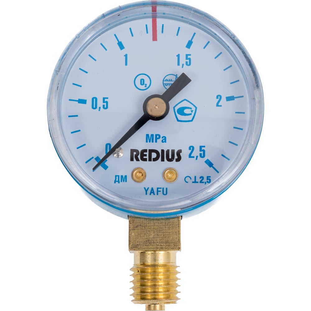Изображение товара Манометр кислородный Redius 2.5 МПа профессиональный точный
