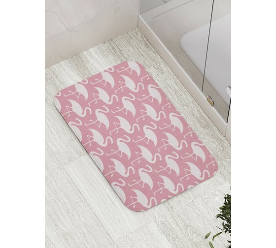 Изображение товара Коврик противоскользящий JoyArty "Фламинго повсюду" для ванной, сауны, бассейна, bath_9452