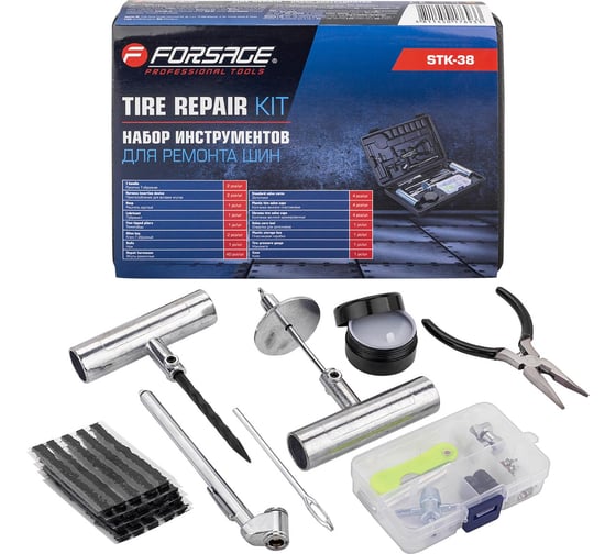 Изображение товара Набор инструментов для ремонта шин Forsage F-STK-38(65725)