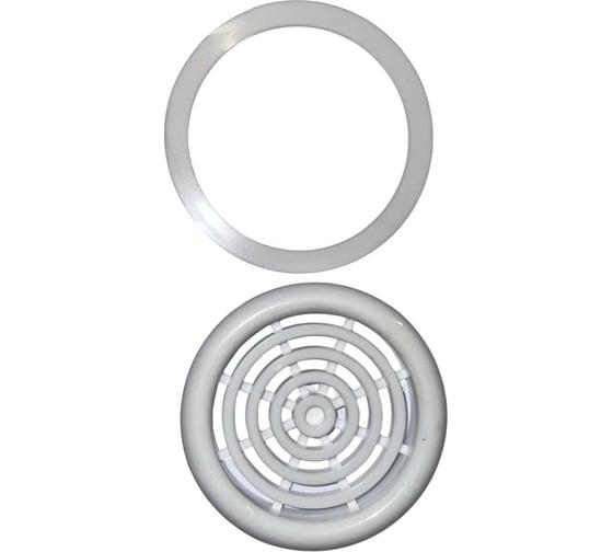 Изображение товара Вентиляционная решётка EKS D100 мм белая с кольцом ЦБ-00008487