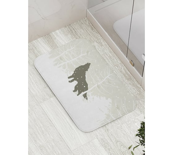 Изображение товара Коврик противоскользящий JoyArty "Воющий волк" для ванной, сауны, бассейна, bath_32733
