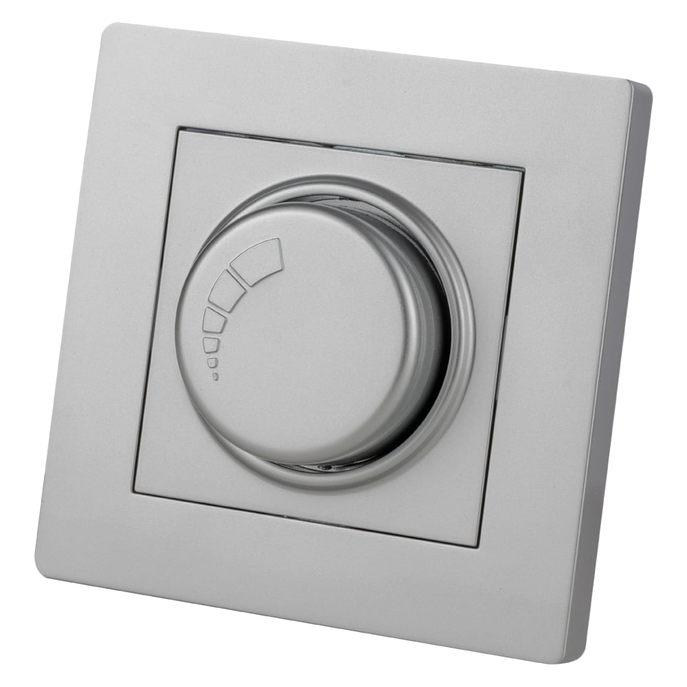 Изображение товара Светорегулятор TDM ELECTRIC 300 Вт серебристый металлик "Сенеж", встраиваемый диммер для ламп накал