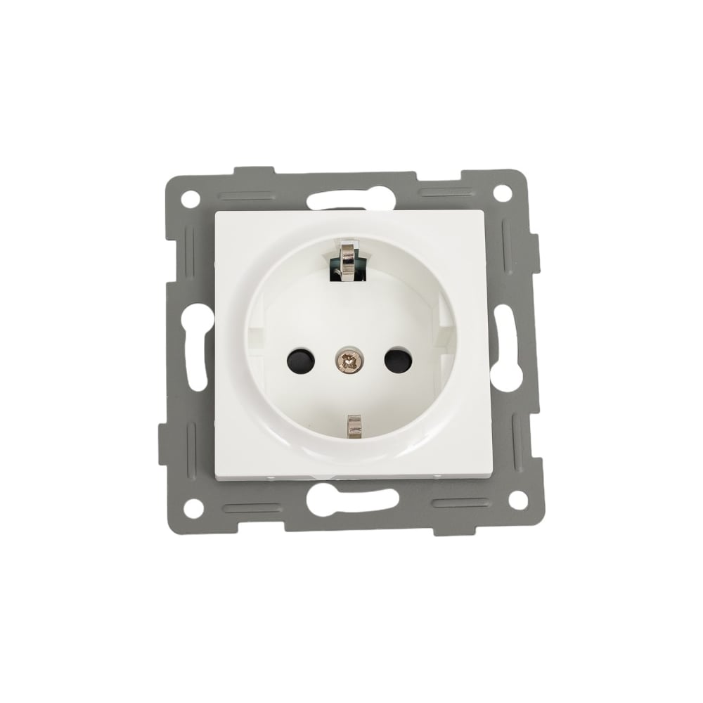 Изображение товара Розетка электрическая SPL 2К+З, 16А, 220-250V, белая, монтаж встраиваемый