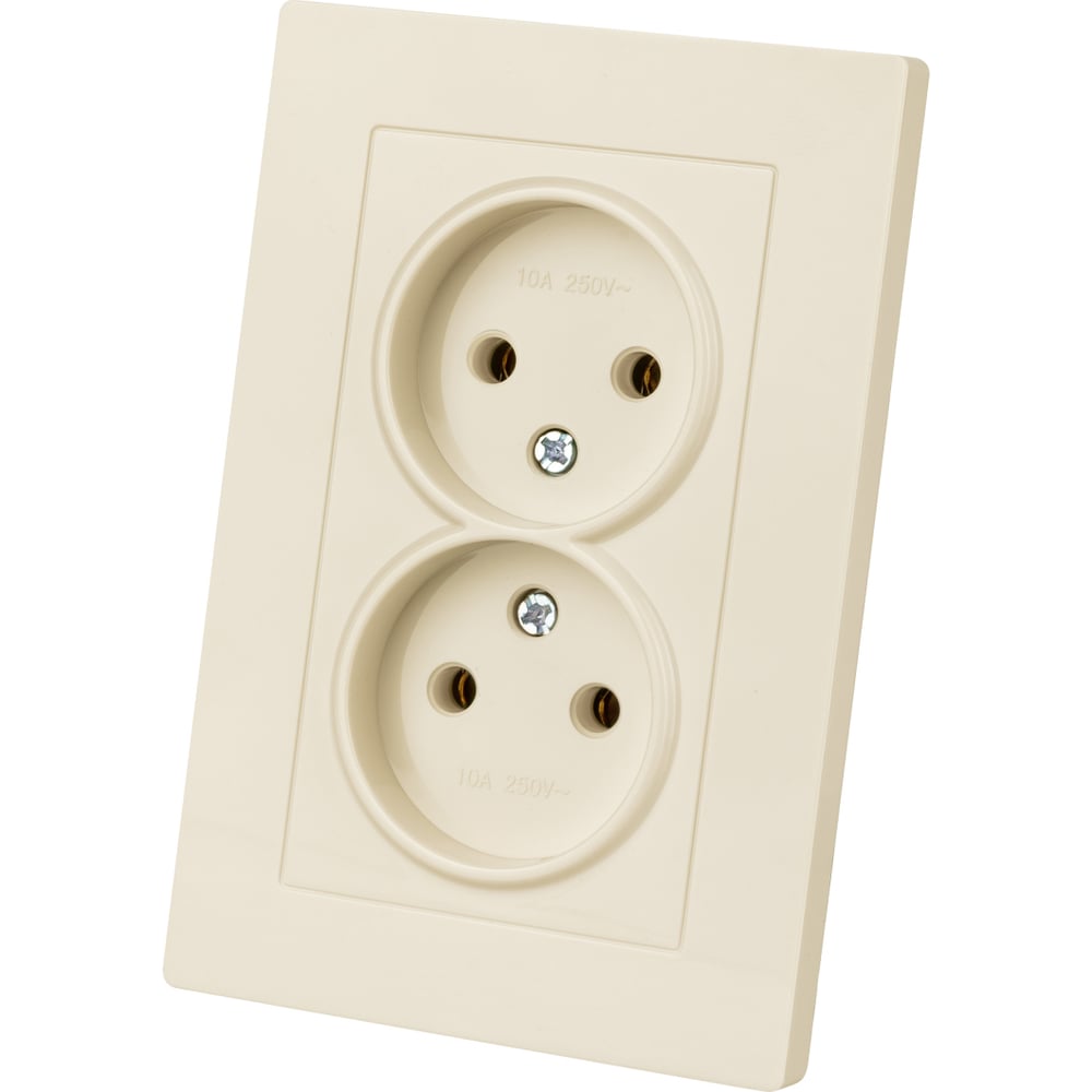 Изображение товара Розетка двойная TDM ELECTRIC 2П 10А 250В слоновая кость