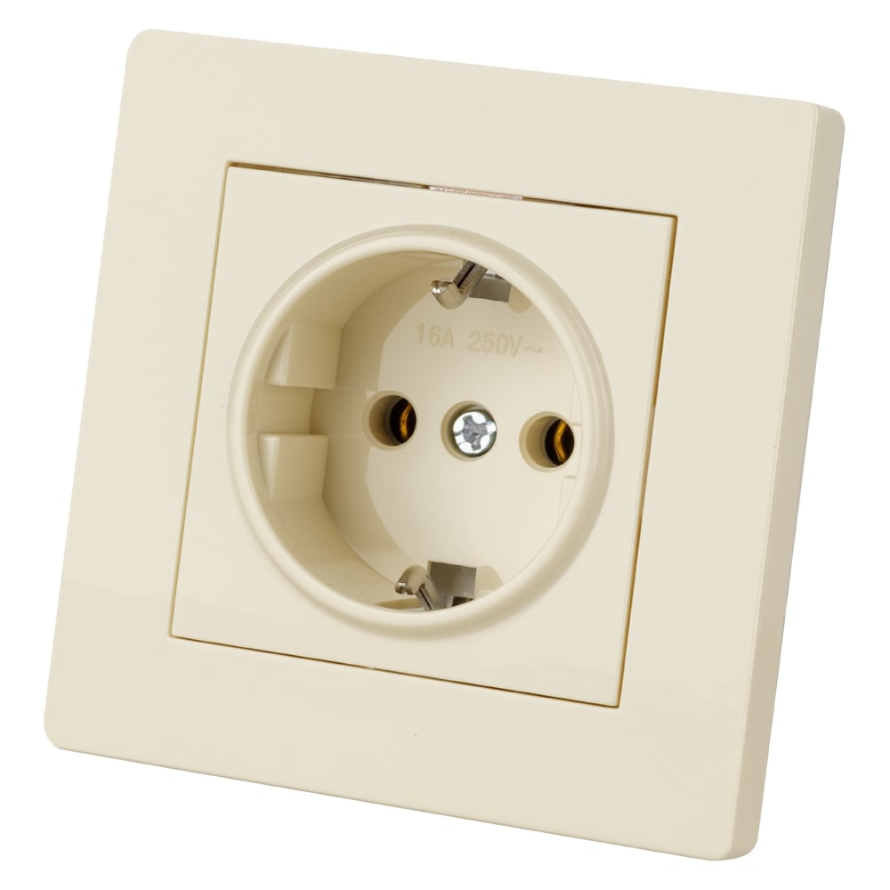 Изображение товара Розетка TDM ELECTRIC 2П+З 16А 250В сл. кость Сенеж SQ1816-0132