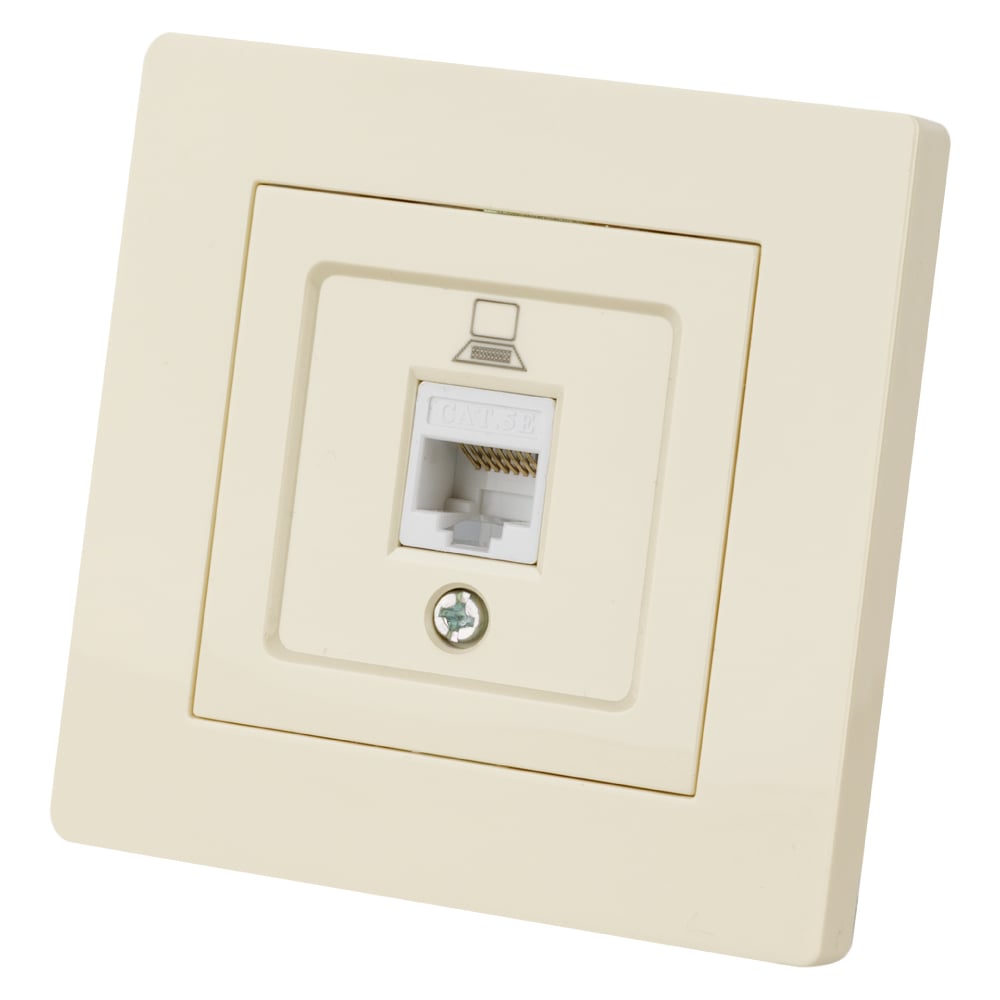 Изображение товара Компьютерная розетка RJ45 встраиваемая бежевый серия Сенеж TDM ELECTRIC SQ1816-0143