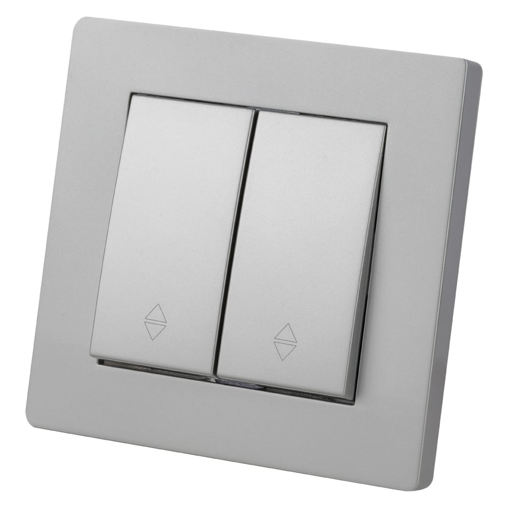 Изображение товара Выключатель TDM ELECTRIC на 2 направления 2 клавиши серебристый металлик SQ1816-0216