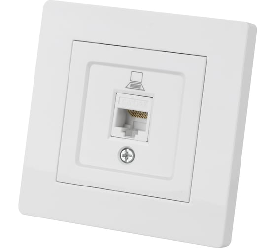 Изображение товара Розетка TDM ELECTRIC компьютерная RJ45 белая "Сенеж" SQ1816-0043