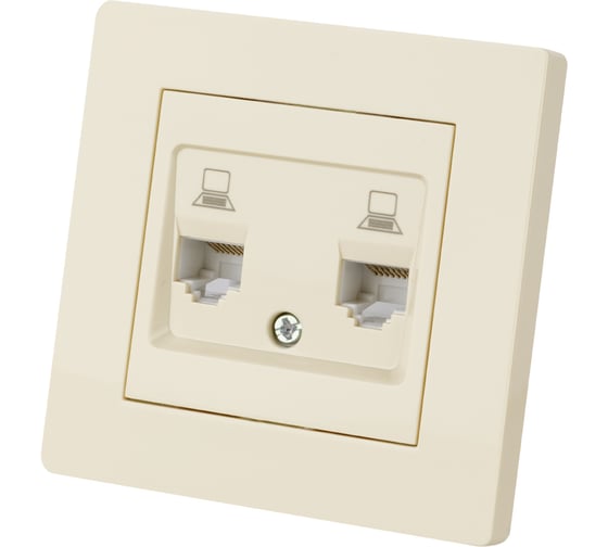 Изображение товара Розетка TDM ELECTRIC компьютерная двойная RJ45 сл. кость "Сенеж" SQ1816-0144