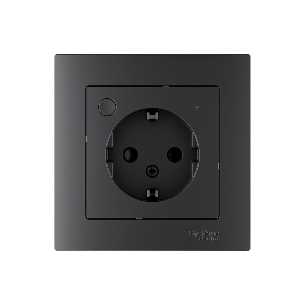 Изображение товара Розетка с заземлением Systeme Electric ATLASDESIGN SMART IP21 16 А карбон