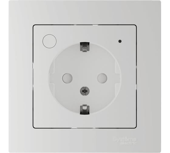 Изображение товара Розетка с заземлением, со шторкой Systeme Electric ATLASDESIGN SMART, Zigbee, L+N, 16 А, мех., БЕЛЫЙ ATN000145Z