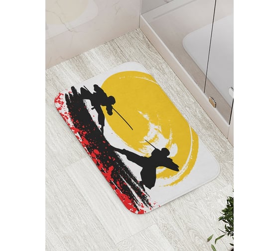 Изображение товара Коврик противоскользящий JoyArty "Сражение на катанах" для ванной, сауны, бассейна, bath_18289