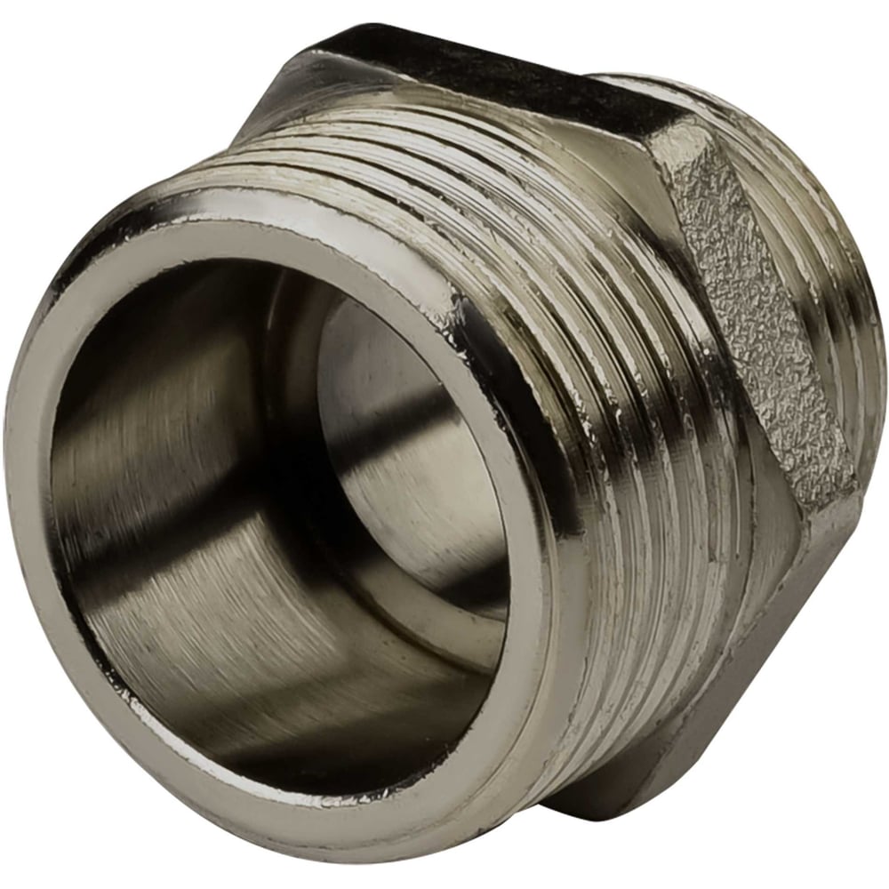 Изображение товара Переходной ниппель латунь никель DN10x15 3/8"НР х 1/2"НР 6 шт