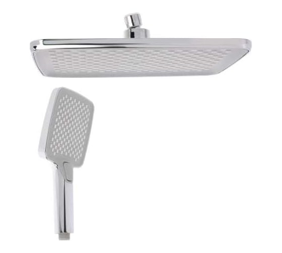 Изображение товара Набор леек для душа СоюзКран тропическая, 300x200 мм, ручная 3 режимная, 105x120 мм, хром 582-101