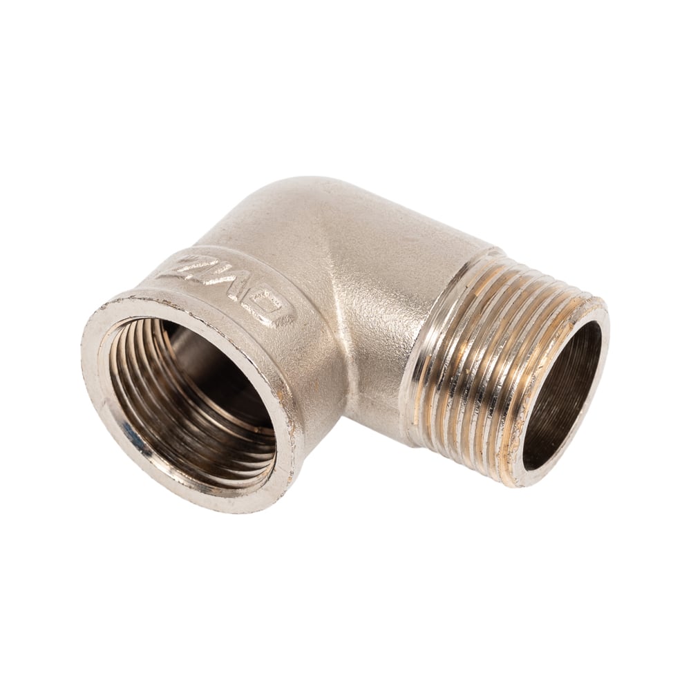 Изображение товара Угол 90 ДМЗ DN20 3/4" латунь никель ВР/НР упаковка 2 шт