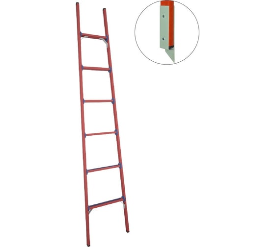 Изображение товара Стеклопластиковая приставная диэлектрическая лестница Антиток мягкий грунт ЛСПД-2.5 Т МГ 471547