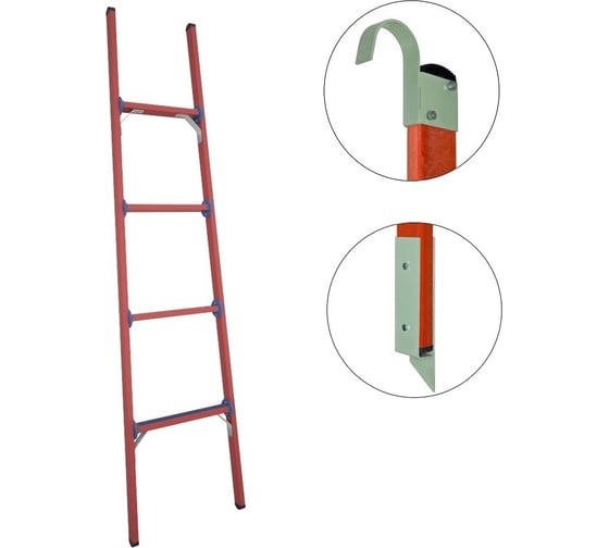 Изображение товара Стеклопластиковая приставная диэлектрическая лестница Антиток мягкий грунт+крюки ЛСПД-1.8 МГ К 471530