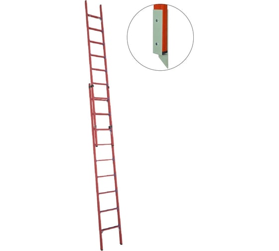 Изображение товара Диэлектрическая стеклопластиковая приставная, раздвижная лестница Антиток мягкий грунт ЛСПРД-6.0 Евро МГ 471577