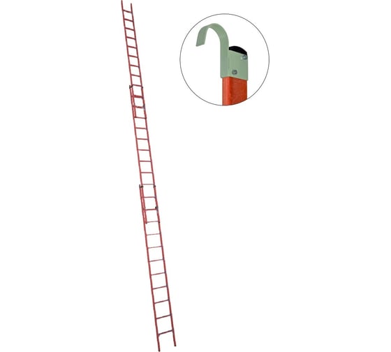 Изображение товара Диэлектрическая стеклопластиковая приставная, раздвижная лестница Антиток крюки ЛСПРД-9.0 Е К 471581