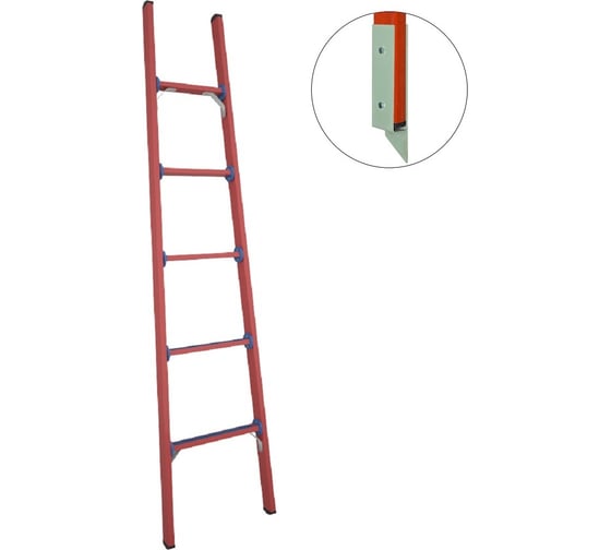 Изображение товара Стеклопластиковая приставная диэлектрическая лестница Антиток мягкий грунт ЛСПД-2.0 ЕТ МГ 471534