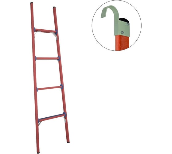 Изображение товара Стеклопластиковая приставная диэлектрическая лестница Антиток крюки ЛСПД-1.8 К 471528