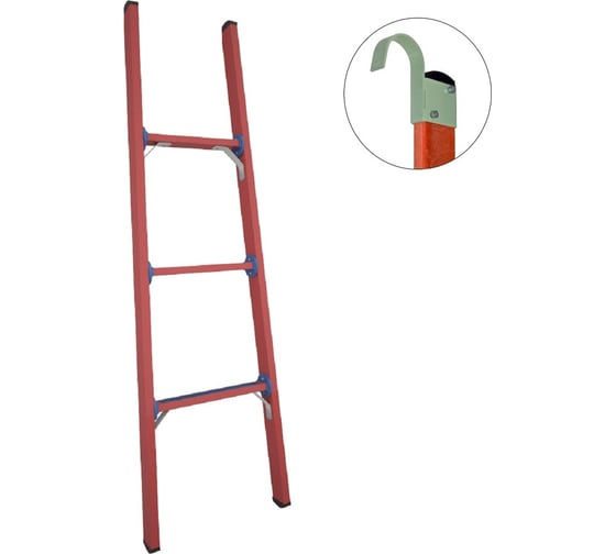 Изображение товара Стеклопластиковая приставная диэлектрическая лестница Антиток телеком+крюки ЛСПД-1.5 ЕТК 471525