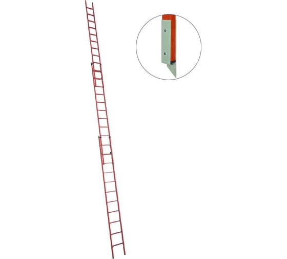 Изображение товара Диэлектрическая стеклопластиковая приставная, раздвижная лестница Антиток мягкий грунт ЛСПРД-9.0 Евро МГ 471582