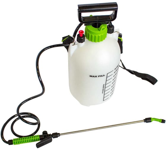 Изображение товара Опрыскиватель ручной пластиковый WMC TOOLS со шкалой заполнения и ремнем через плечо,5л(Ø18см,высота43см,шланг 125см,пистолет 60см) WMC-TG7602002-5L(48877)