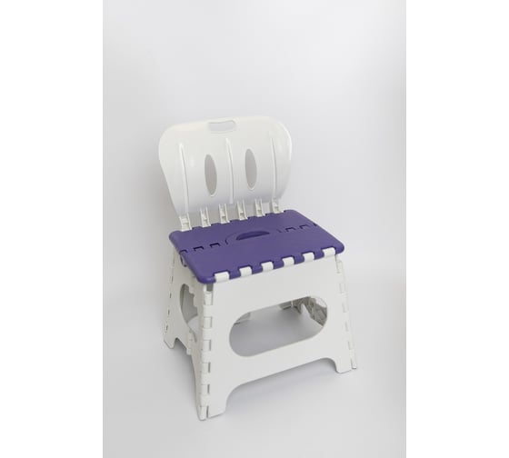 Изображение товара Табурет складной BEFAST со спинкой пластиковый мини (фиолетовый/белый) ТССПМФБ1S