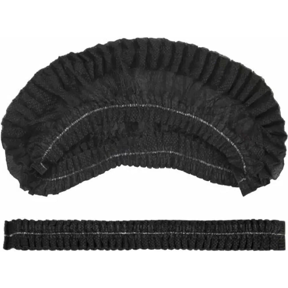 Изображение товара Комплект шапочек ОФИСМАГ Шарлотта черная 100 шт, спанбонд 10 г/м2