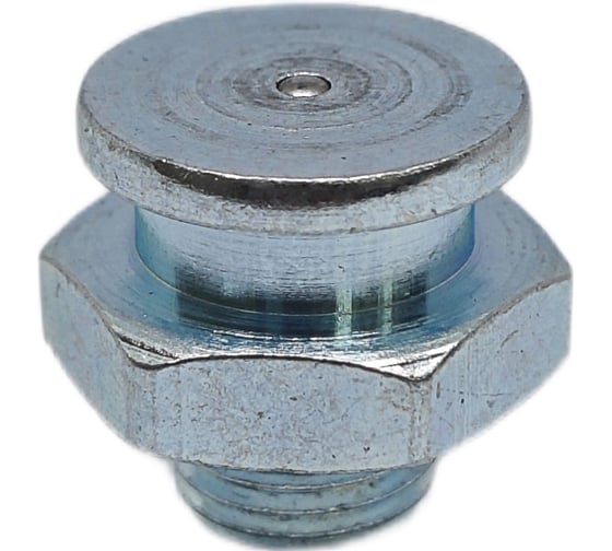 Изображение товара Пресс-масленка плоская MasloSmenka М1 16 мм, М10x1/5, комплект 10 шт, оцинкованная сталь, Европейский стандарт DIN3404 010506-10