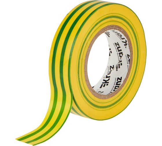 Изображение товара Изолента ПВХ KRANZ 0,13х19 мм, 25 м, желто-зеленая KR-09-2207