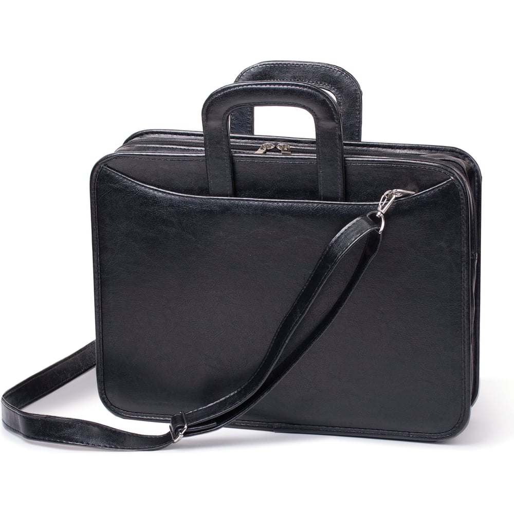 Изображение товара Портфель ОФИСМАГ Карьера 36x31x7 см искусственная кожа черный для документов