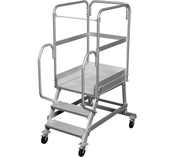 Изображение товара Лестница-подмости передвижная односторонняя Новая Высота с платформой NV 5511, 1x3 ступени 200 мм, траверса 5511103