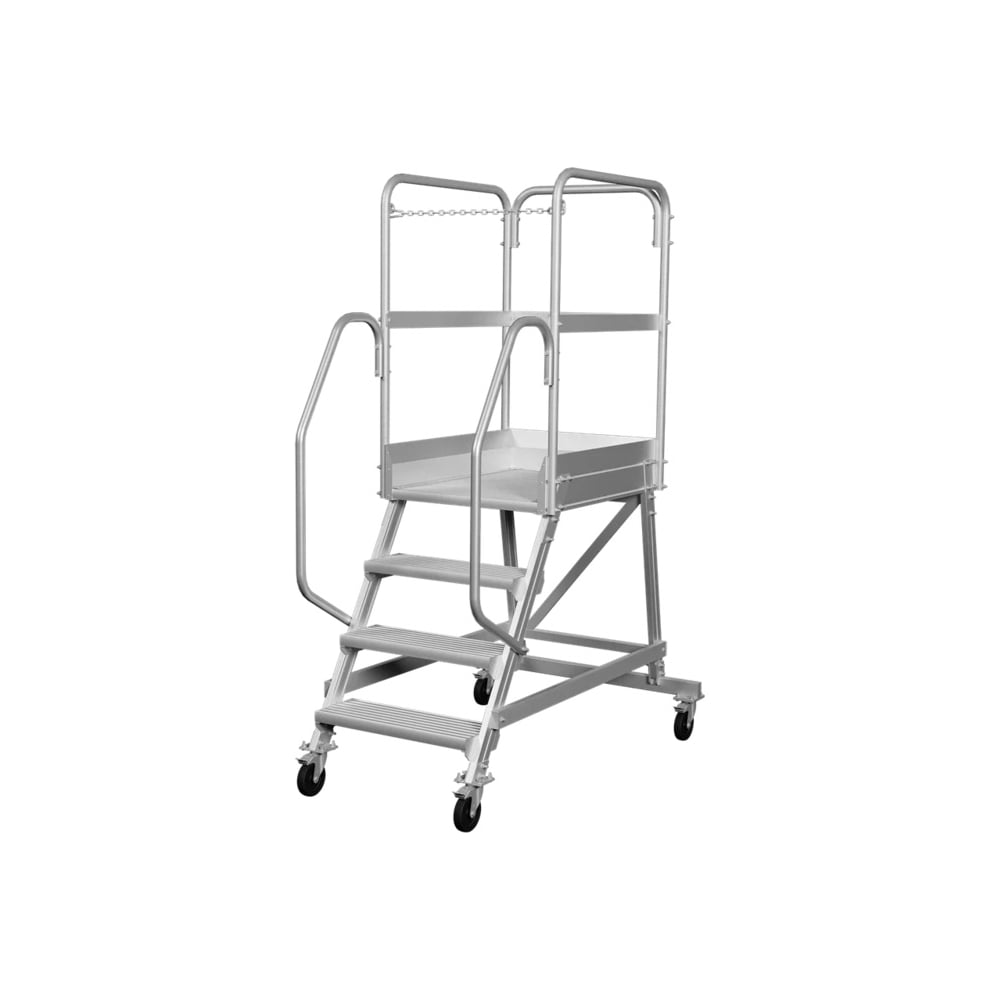 Изображение товара Лестница-подмость передвижная односторонняя NV 5511 Высота с платформой 4 ступени алюминий