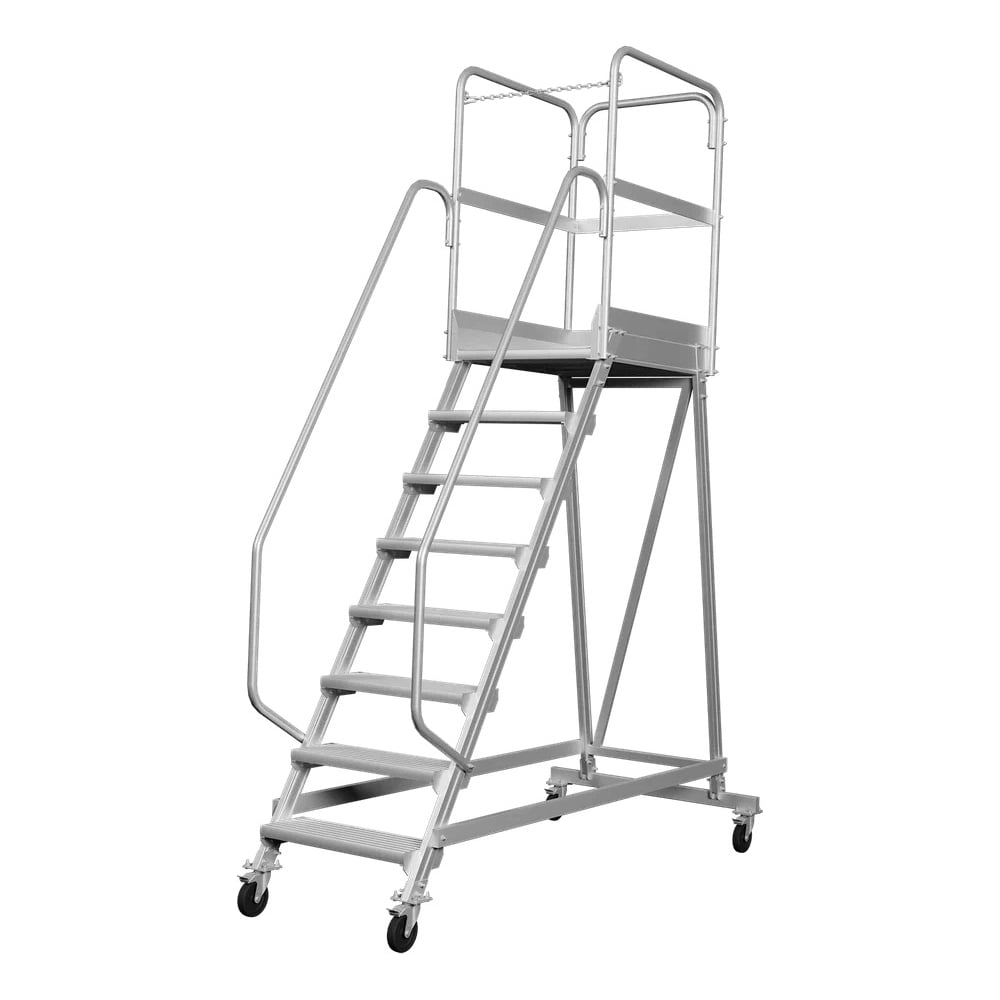 Изображение товара Передвижная односторонняя лестница-подмость NV 5511 8 ступеней алюминий профессиональная