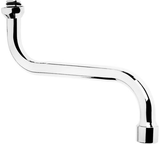 Изображение товара Излив для смесителя ZEIN S-образный, по оси 21 см, корпус нержавейка, аэратор пластик, сетка металл 5149025