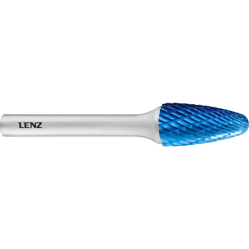 Изображение товара Твердосплавная бор-фреза LENZ форма F 12x25x8 мм Blue покрытие Изображение товара Твердосплавная бор-фреза LENZ форма F 12x25x8 мм Blue покрытие
