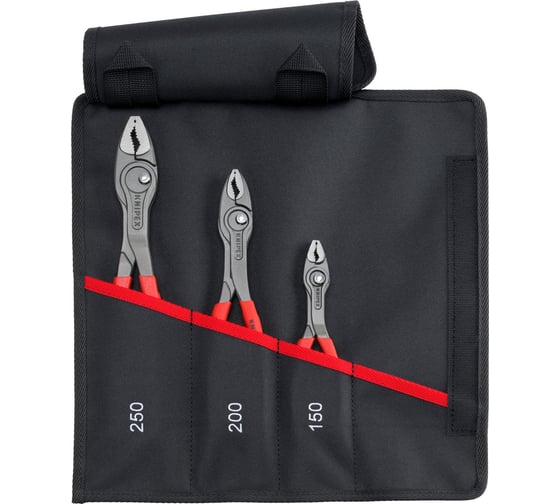 Изображение товара Набор клещей с фронтальным и боковым захватами Knipex TwinGrip Set, в сумке-скрутке, 3 предмета, KN-8201150 / 200 / 250 KN-001961V01