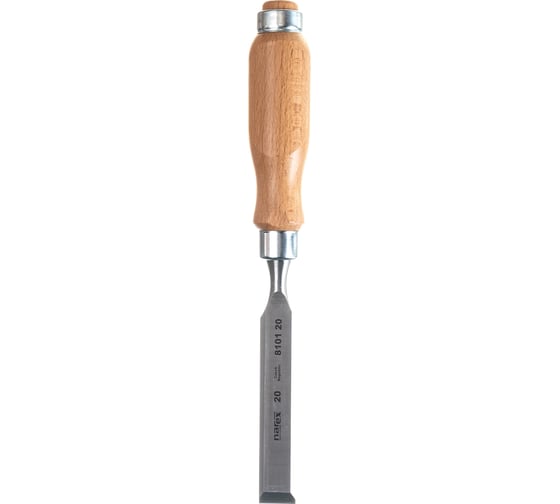 Изображение товара Плоская стамеска Narex с деревянной светлой ручкой 20 мм 810120